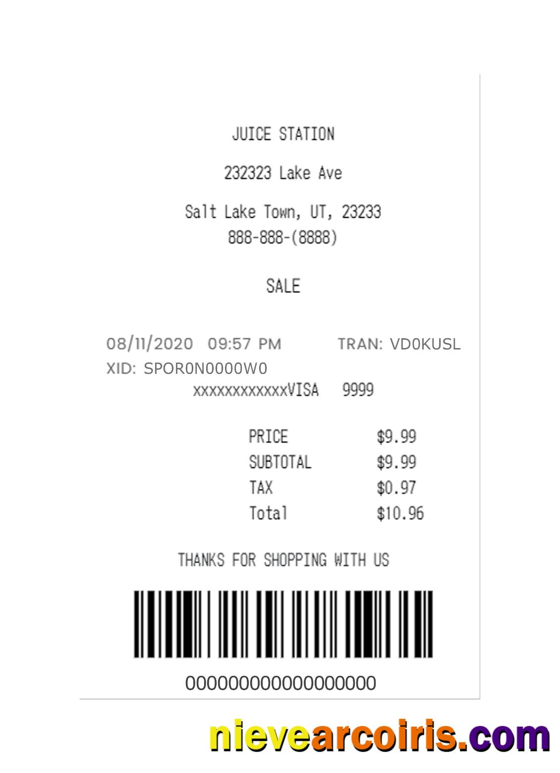 JUICE STATION payment check